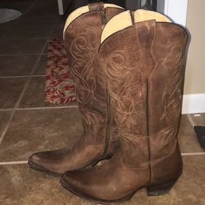 Justin leather cowgirl boots